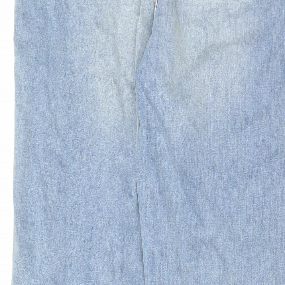 Marks and Spencer Womens Blue Cotton Tapered Jeans Size 10 L27 in Regular Zip