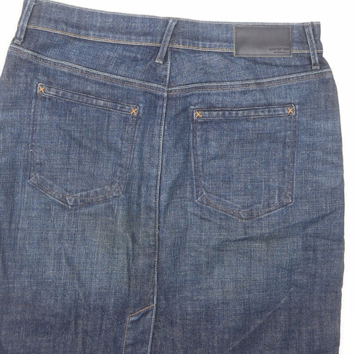 Gap Womens Blue Cotton A-Line Skirt Size 10 Zip