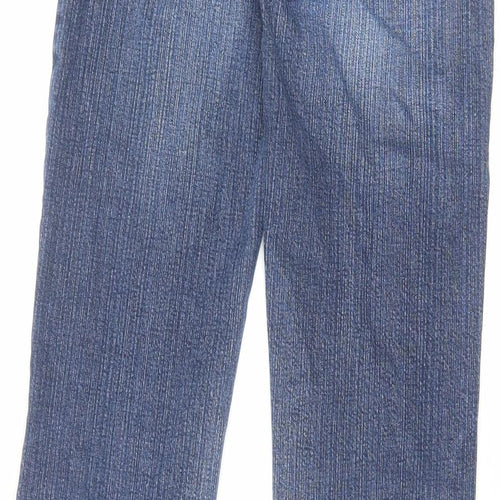 NEXT Womens Blue Cotton Bootcut Jeans Size 10 L32 in Regular Zip