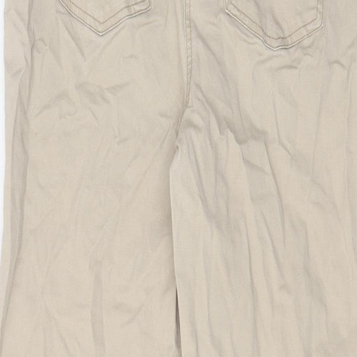 Matalan Womens Beige Cotton Cropped Jeans Size 14 L23 in Regular Zip