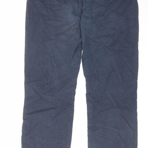 Damart Womens Blue Cotton Straight Jeans Size 14 L28 in Regular Zip