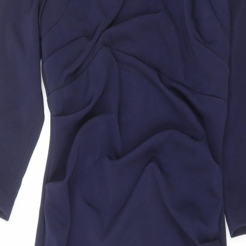 Kaleidoscope Womens Blue Polyester Shift Size 12 Square Neck Zip