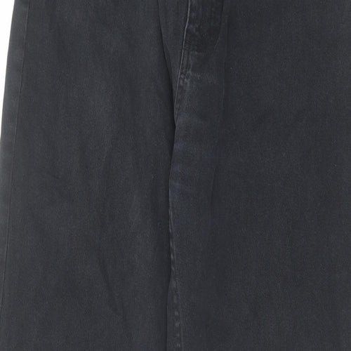 George Mens Black Cotton Wide-Leg Jeans Size 34 in L31 in Regular Zip