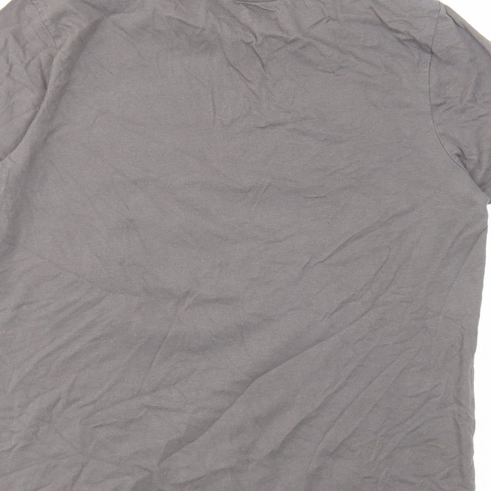 Disney Womens Grey Cotton Basic T-Shirt Size 12 Crew Neck - Mickey Mouse