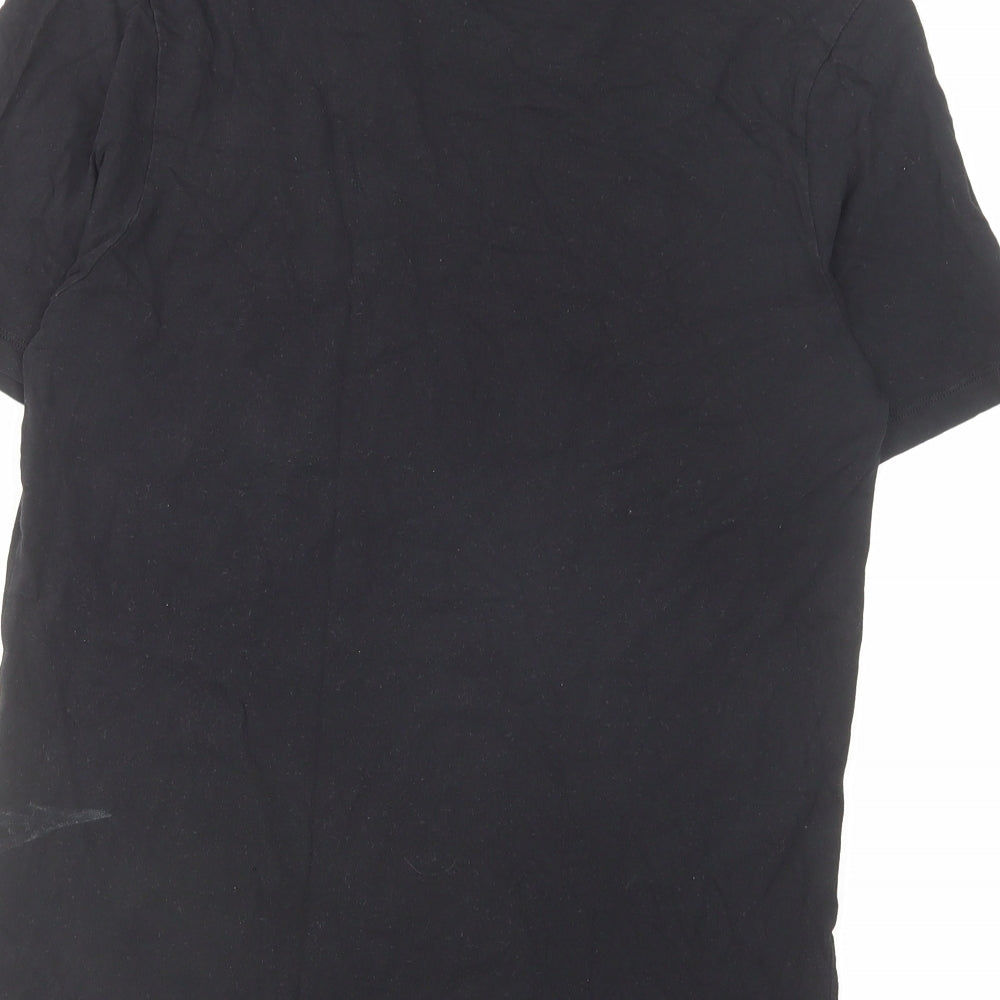 HUGO BOSS Mens Black Cotton T-Shirt Size M Crew Neck