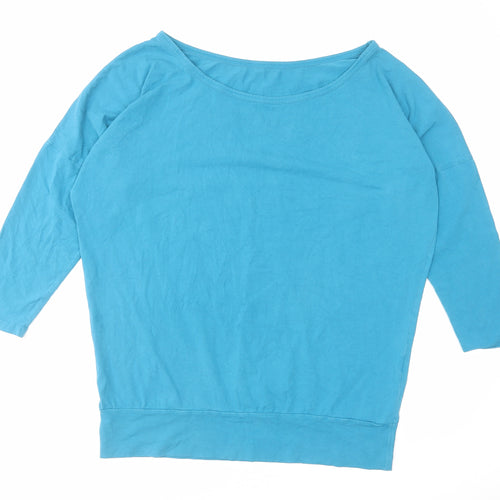 Molke Womens Blue Cotton Basic T-Shirt Size XL Boat Neck