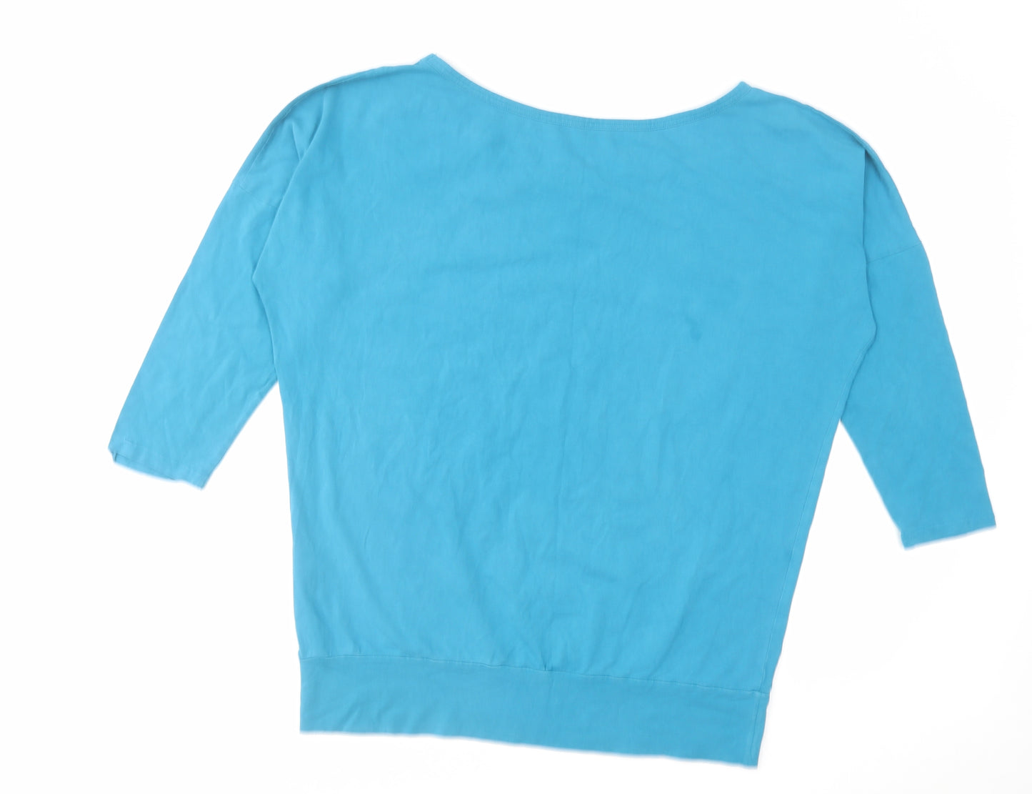 Molke Womens Blue Cotton Basic T-Shirt Size XL Boat Neck
