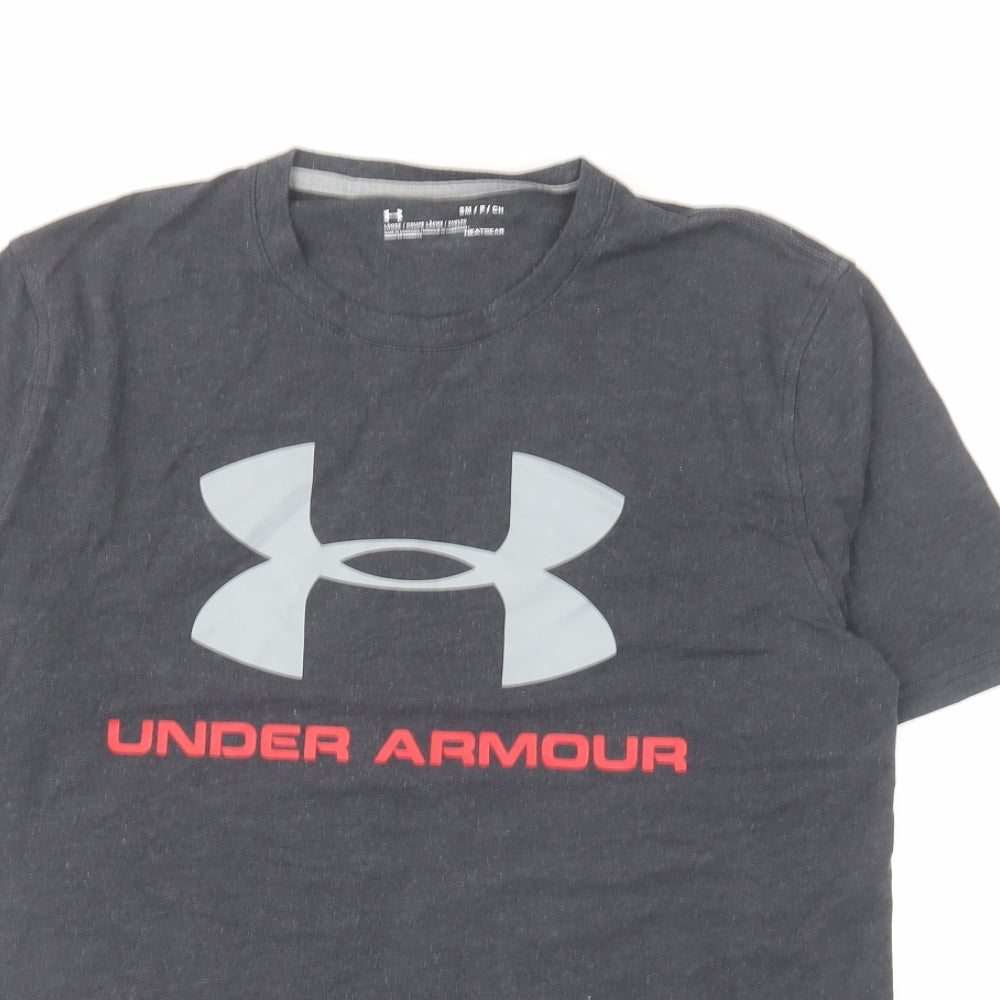 Under armour Mens Grey Cotton T-Shirt Size S Round Neck