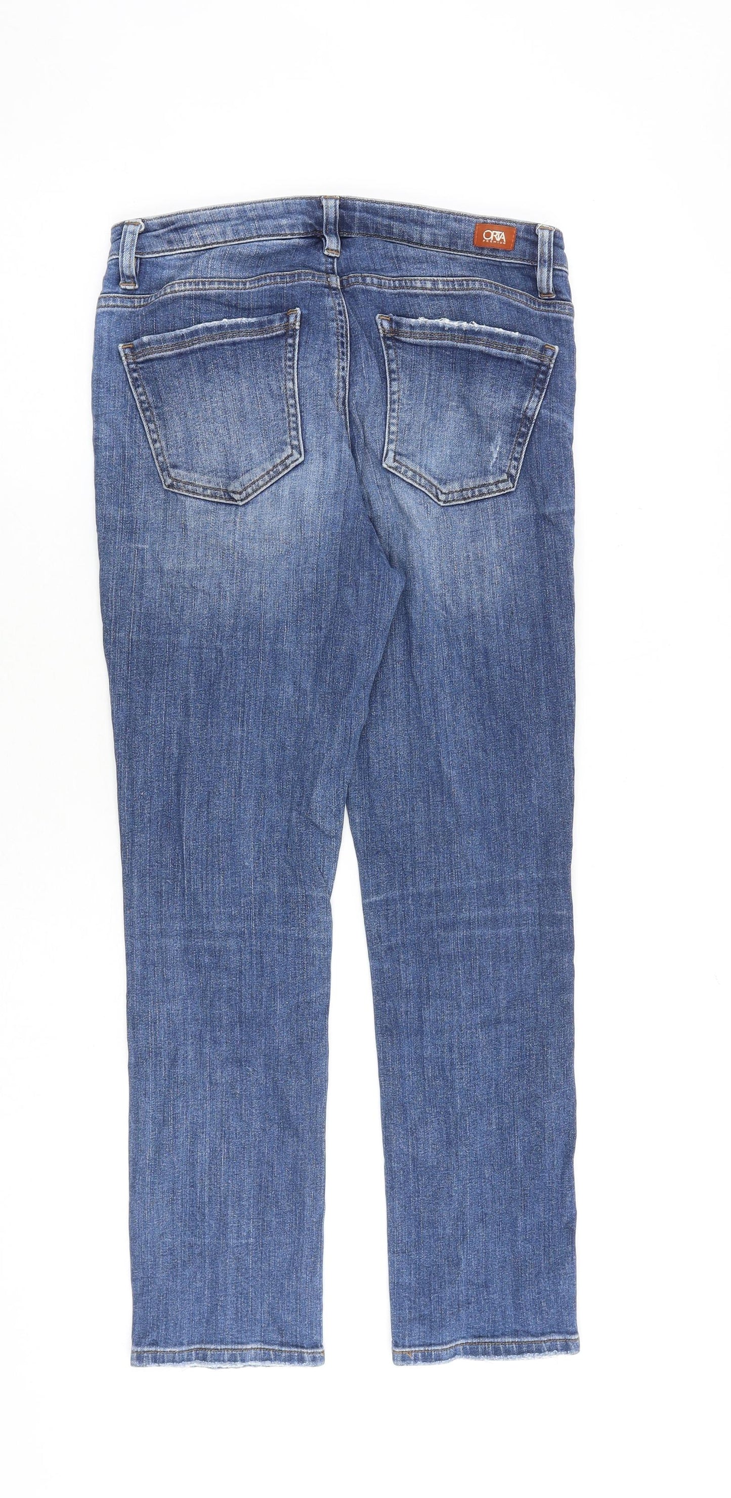 AH Denim Womens Blue Cotton Straight Jeans Size 28 in L26 in Regular Zip