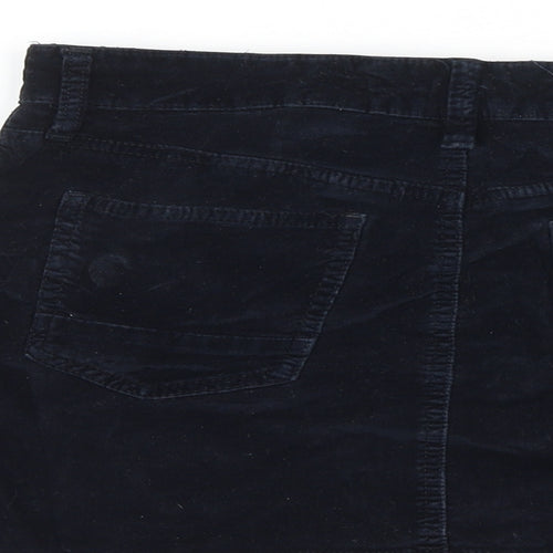 NEXT Womens Blue Cotton Mini Skirt Size 8 Zip