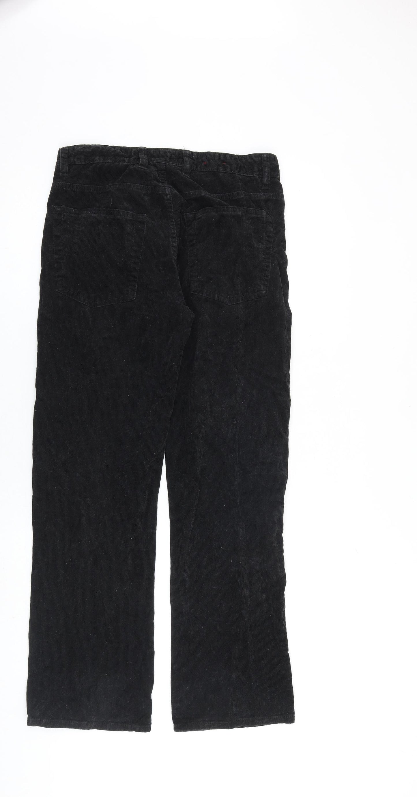 Easy Denim Mens Black Cotton Trousers Size 30 in L30 in Regular Zip