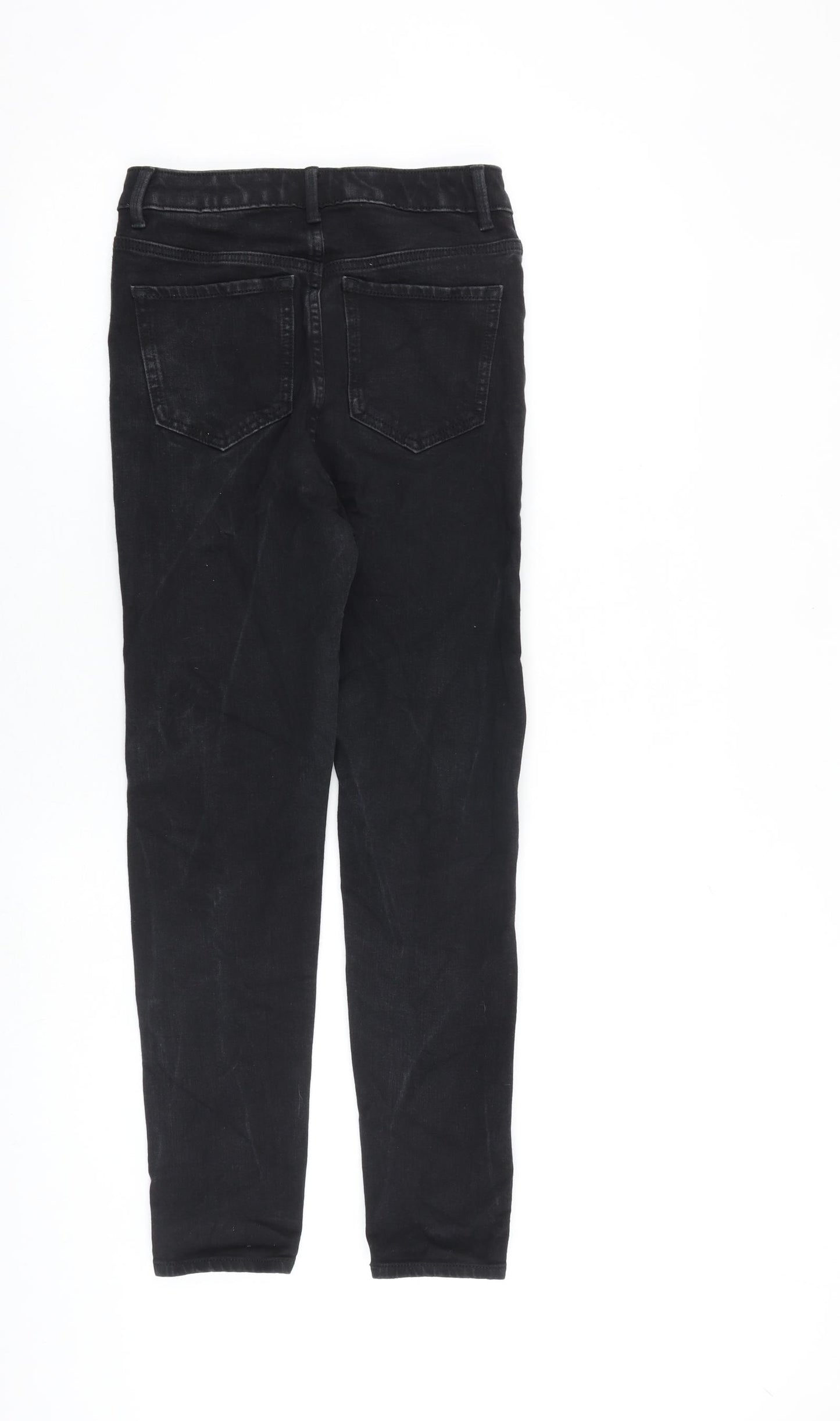 Marks and Spencer Womens Black Cotton Skinny Jeans Size 8 L27 in Regular Zip