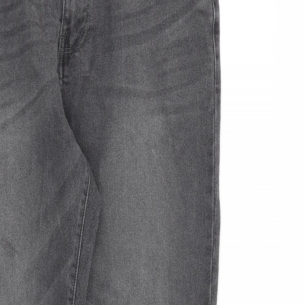 Everyday Mens Grey Cotton Straight Jeans Size 32 in L30 in Regular Zip