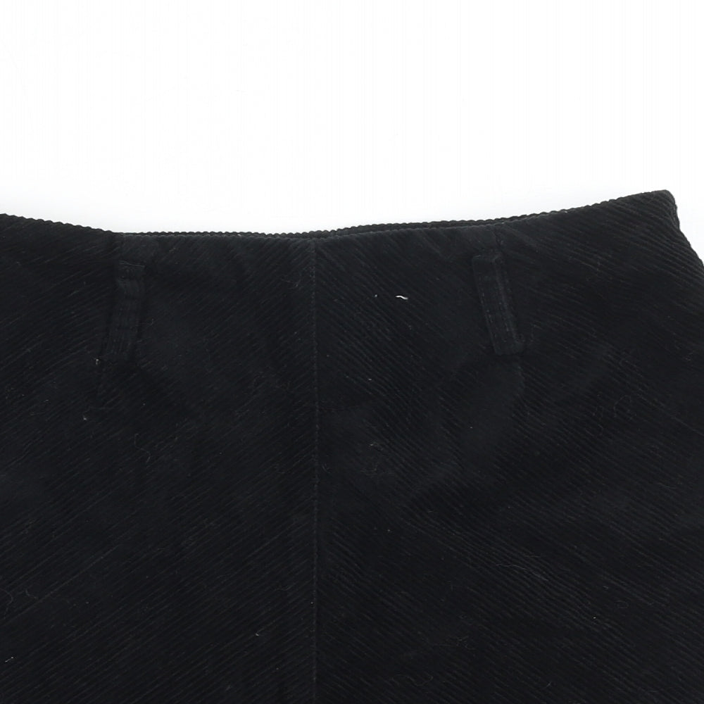 Denim & Co. Womens Black Cotton Mini Skirt Size 10 Zip