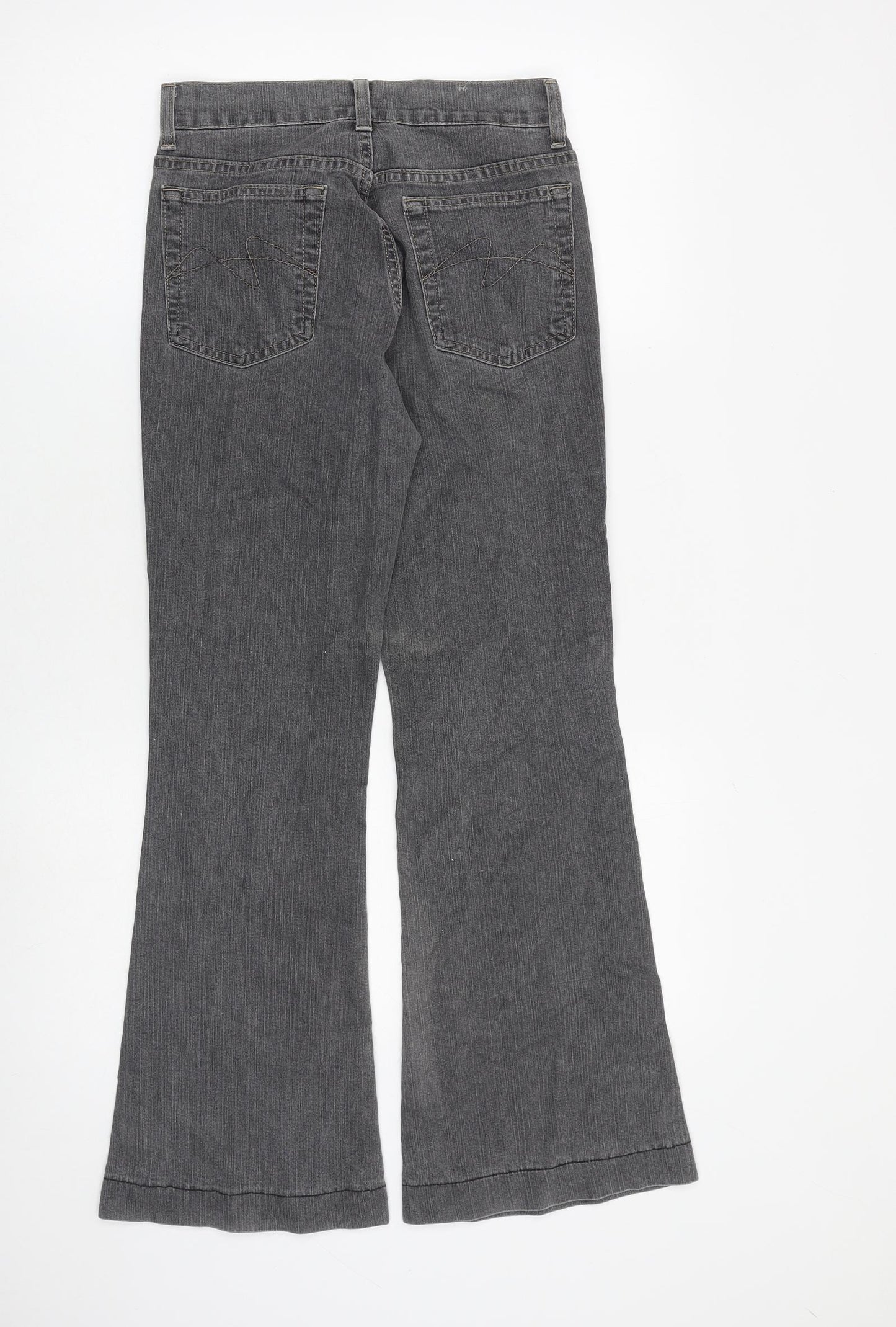 Principles Womens Grey Cotton Flared Jeans Size 6 L27 in Regular Zip