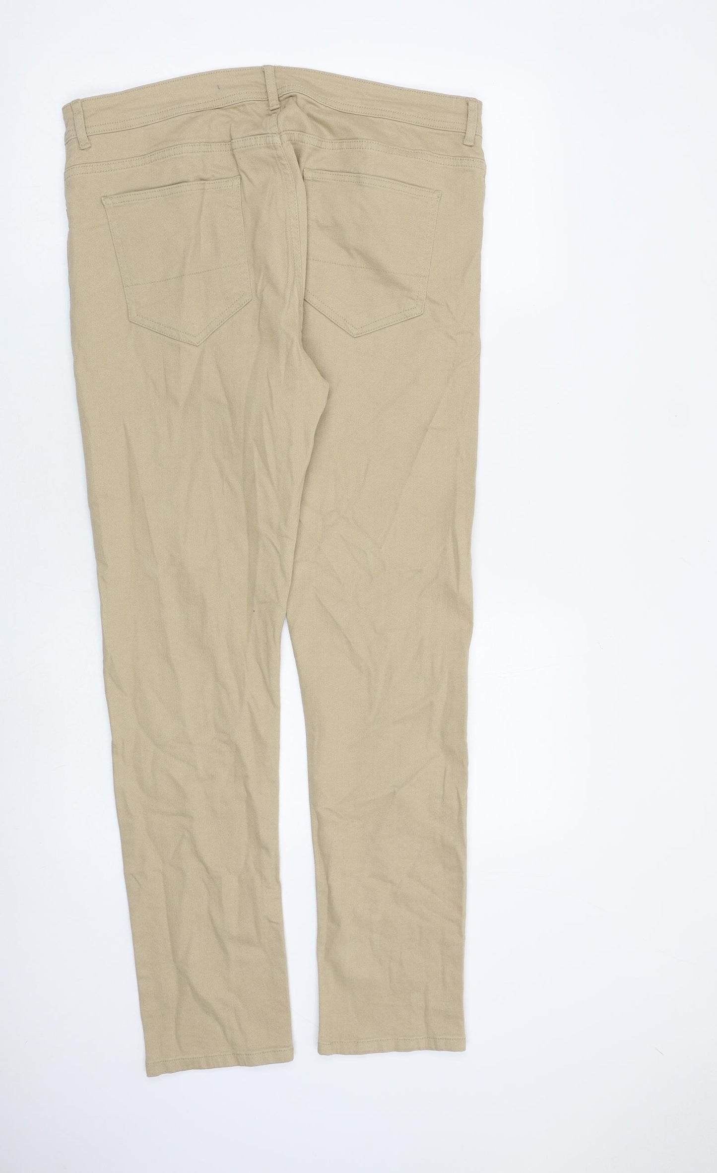 Denim & Co. Mens Beige Cotton Skinny Jeans Size 34 in L32 in Slim Zip