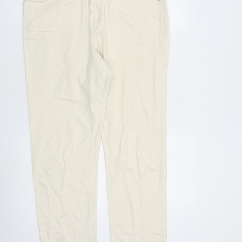 H&M Mens Ivory Cotton Straight Jeans Size 34 in L32 in Slim Zip