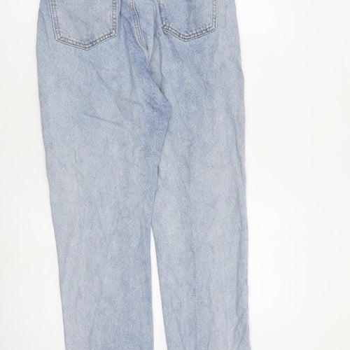 Missguided Womens Blue Cotton Straight Jeans Size 8 L29 in Regular Zip