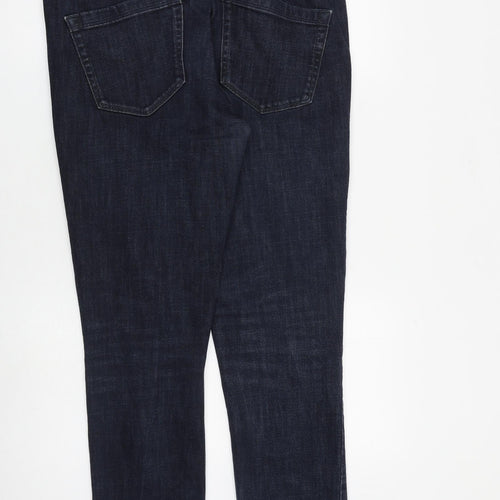George Mens Blue Cotton Tapered Jeans Size 34 in L32 in Slim Zip