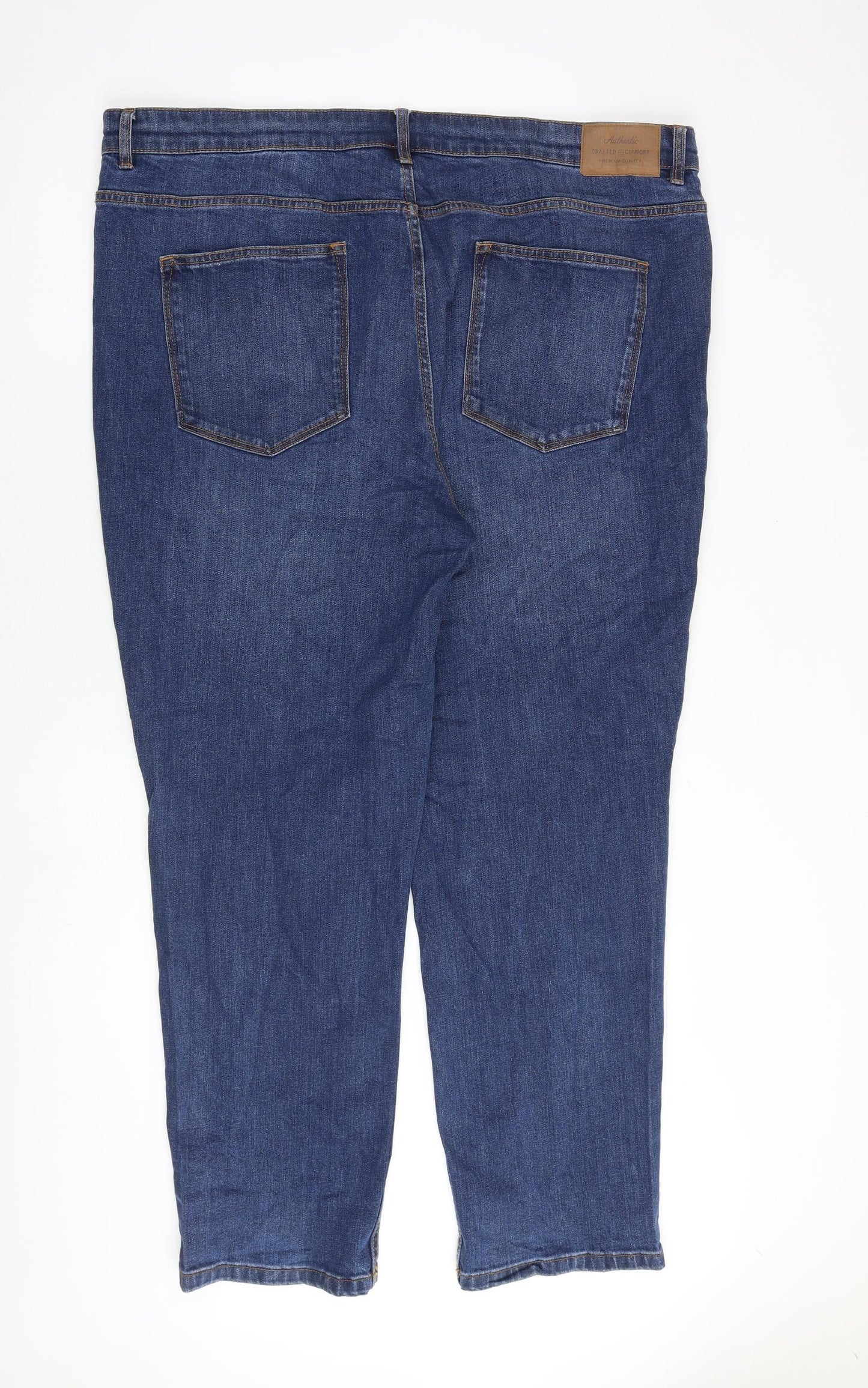 TU Mens Blue Cotton Tapered Jeans Size 44 in L31 in Regular Zip