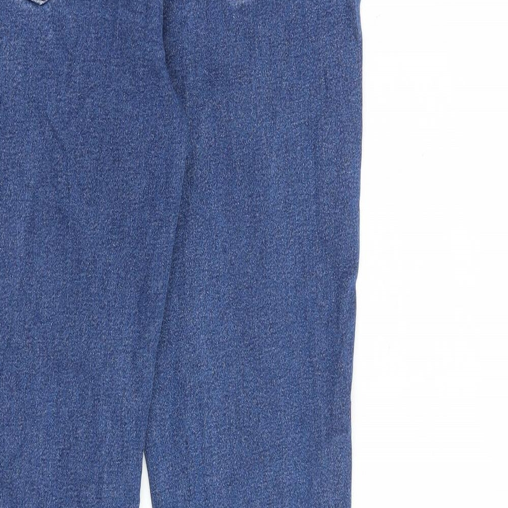 Marks and Spencer Womens Blue Cotton Bootcut Jeans Size 12 L27 in Regular Zip