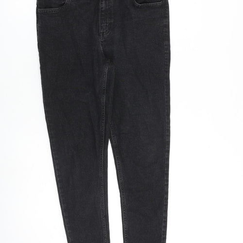 Marks and Spencer Womens Black Cotton Skinny Jeans Size 12 L25 in Slim Zip