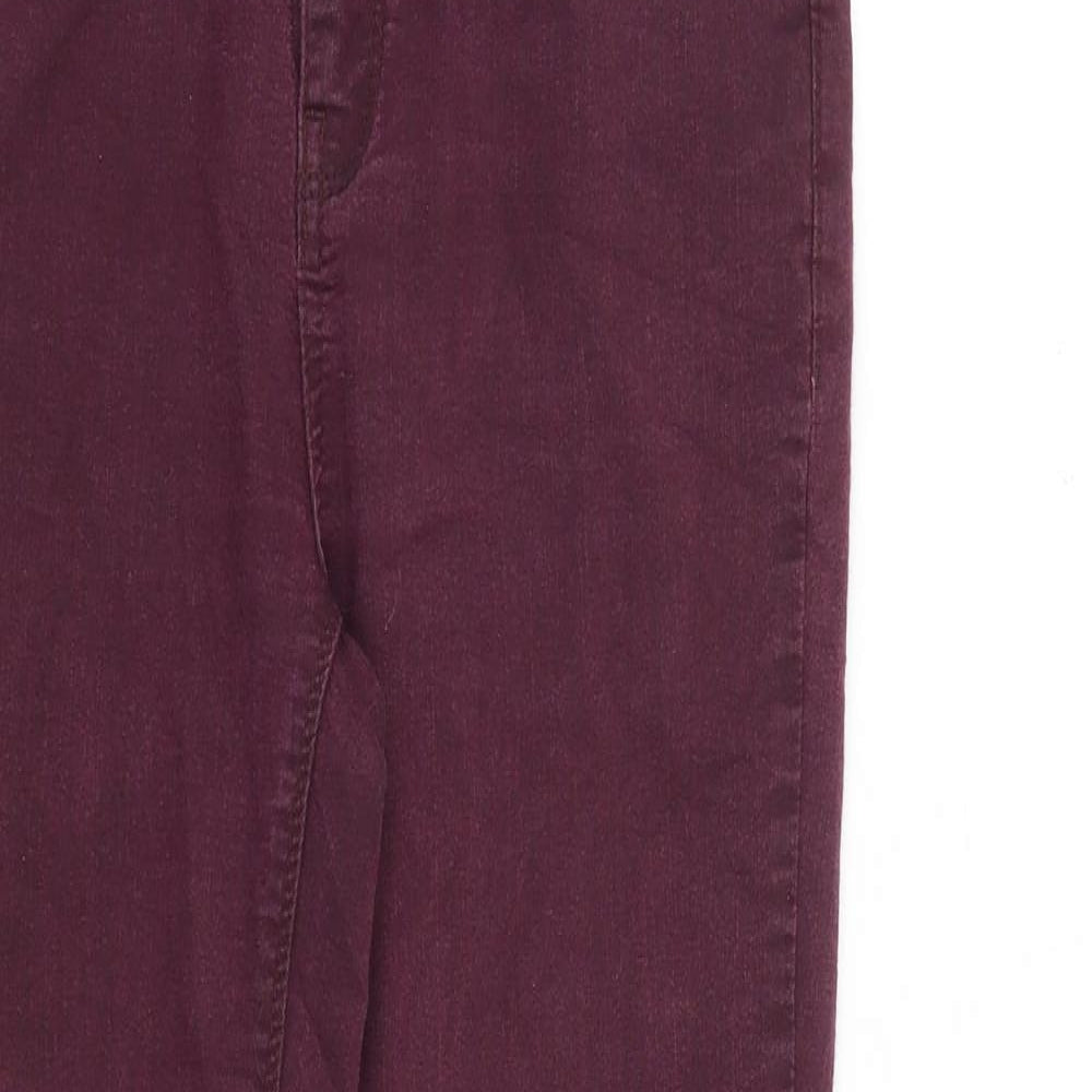 Fat Face Womens Purple Cotton Skinny Jeans Size 10 L28 in Slim Zip