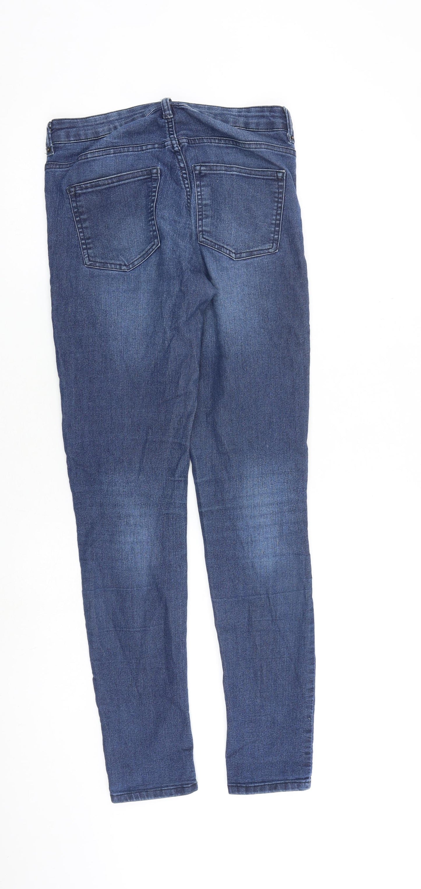 H&M Womens Blue Cotton Skinny Jeans Size 6 L30 in Regular Zip