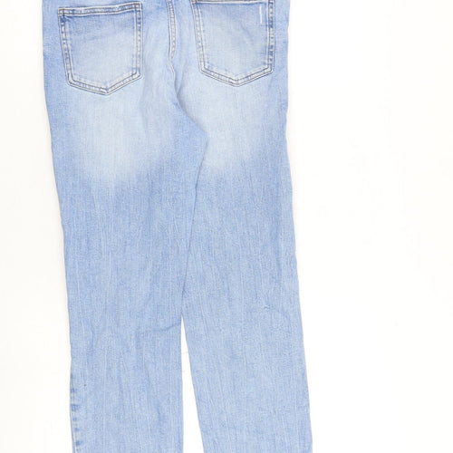 NEXT Womens Blue Cotton Straight Jeans Size 12 L27 in Regular Zip