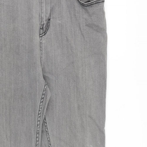 Bershka Mens Grey Cotton Skinny Jeans Size 36 in L30 in Slim Zip