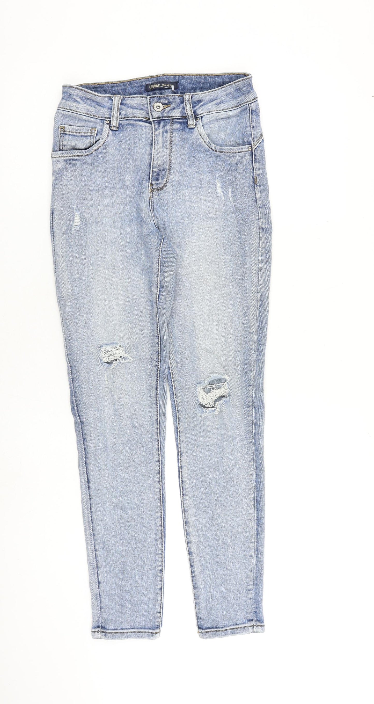 Toxik3 Womens Blue Cotton Skinny Jeans Size 8 L28 in Regular Zip