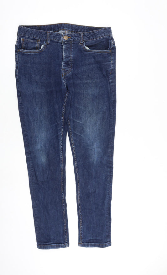 Denim & Co. Mens Blue Cotton Skinny Jeans Size 36 in L32 in Regular Button