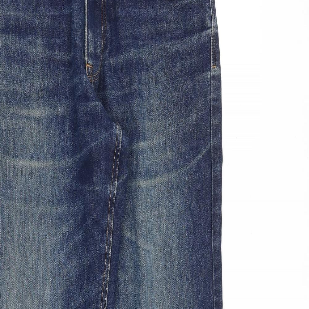 NEXT Mens Blue Cotton Straight Jeans Size 30 in L32 in Regular Zip