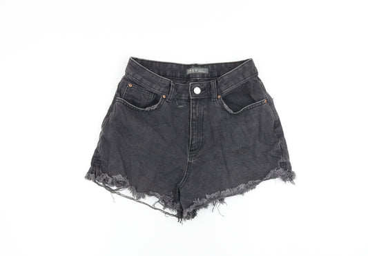 Denim & Co. Womens Grey 100% Cotton Cut-Off Shorts Size 10 L3 in Regular Zip