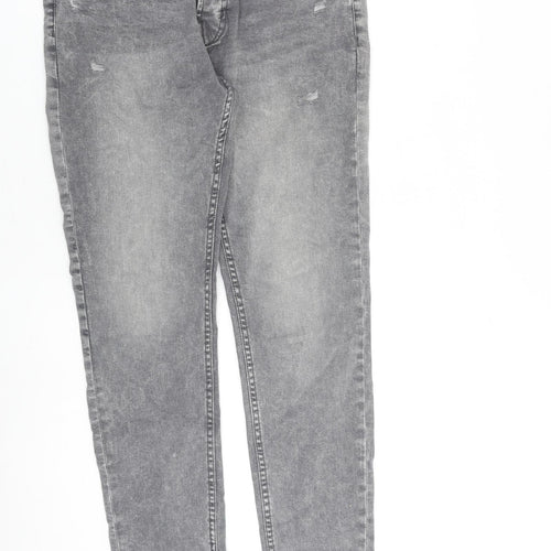 Denim & Co. Mens Grey Cotton Skinny Jeans Size 32 in L34 in Slim Button