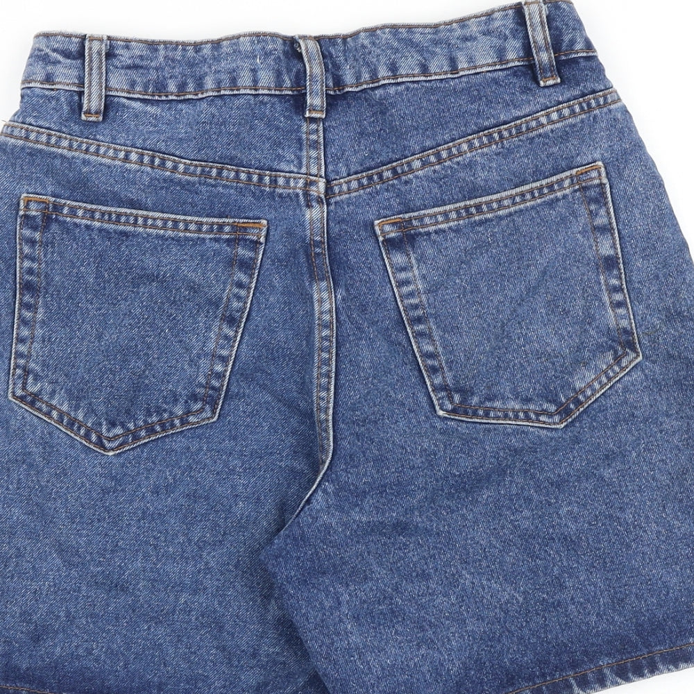 Denim & Co. Womens Blue 100% Cotton Boyfriend Shorts Size 8 L7 in Regular Zip