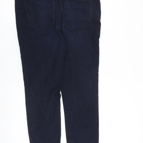 Marks and Spencer Womens Blue Cotton Tapered Jeans Size 34 in L29 in Regular Zip