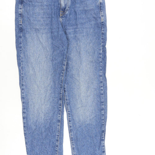 Very Womens Blue Cotton Mom Jeans Size 8 L27 in Regular Zip
