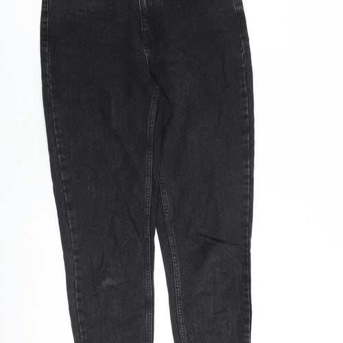 Topshop Womens Black Cotton Tapered Jeans Size 28 in L32 in Regular Zip