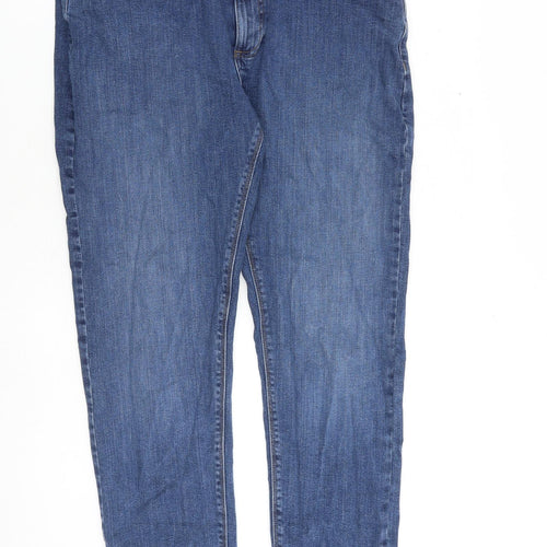 Marks and Spencer Mens Blue Cotton Tapered Jeans Size 34 in L29 in Slim Zip