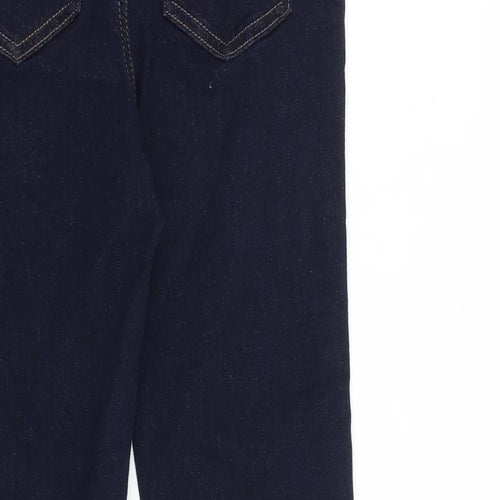 Marks and Spencer Womens Blue Cotton Flared Jeans Size 8 L30 in Slim Zip