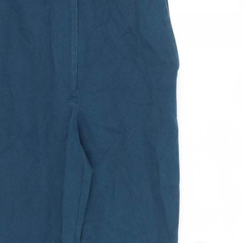 Autograph Womens Blue Cotton Chino Trousers Size 8 L26 in Regular Zip