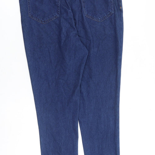 F&F Womens Blue Cotton Skinny Jeans Size 14 L28 in Slim Button