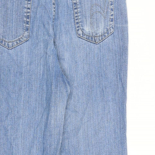 Per Una Womens Blue Cotton Straight Jeans Size 10 L23 in Regular Zip