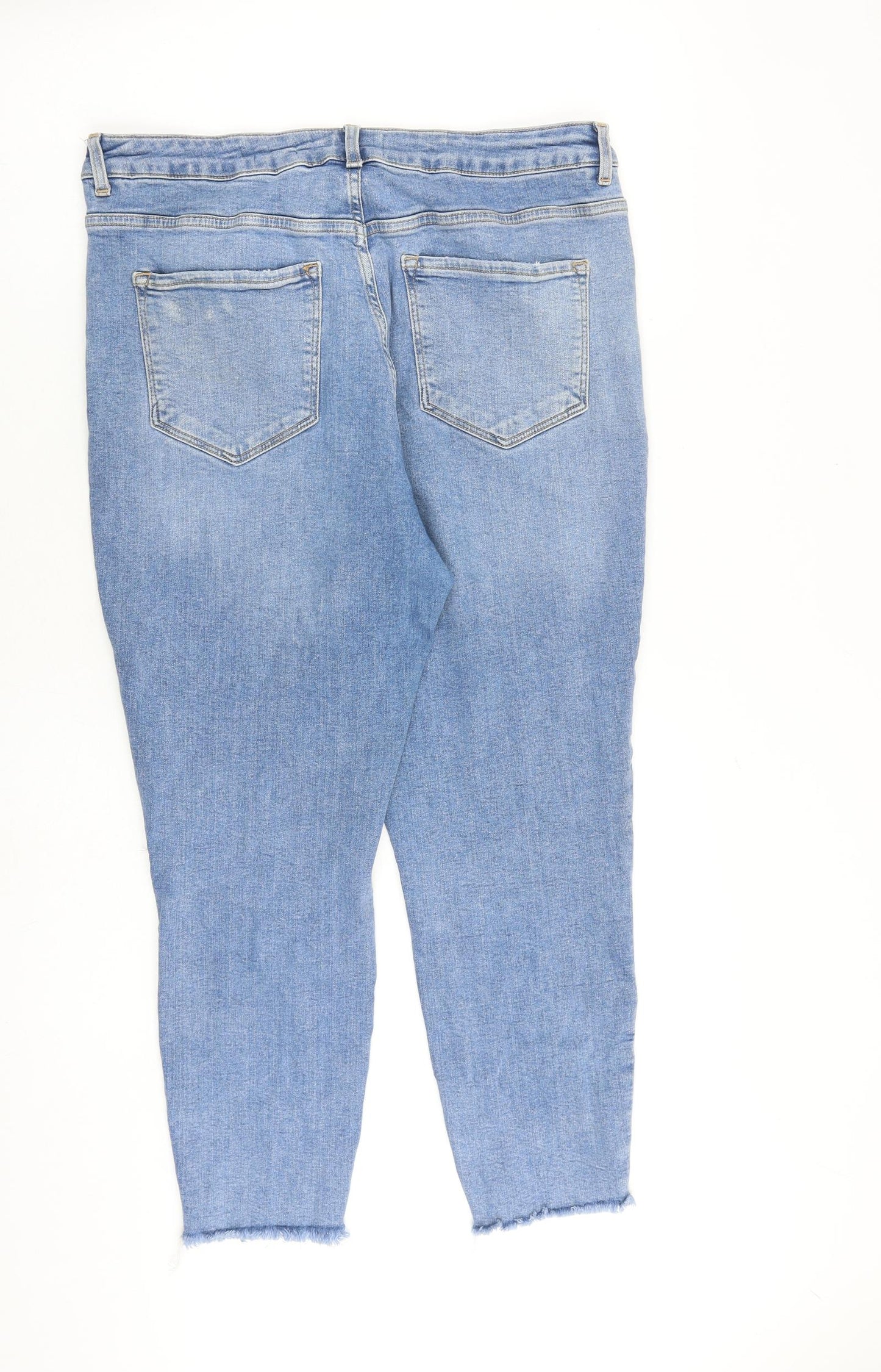 New Look Womens Blue Cotton Skinny Jeans Size 16 L26 in Slim Zip