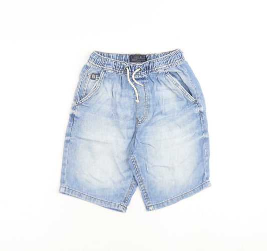 NEXT Boys Blue 100% Cotton Bermuda Shorts Size 9 Years L9 in Regular Drawstring