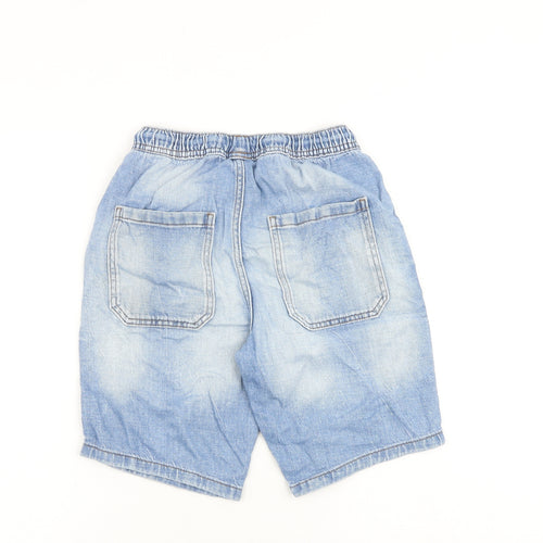 NEXT Boys Blue 100% Cotton Bermuda Shorts Size 9 Years L9 in Regular Drawstring