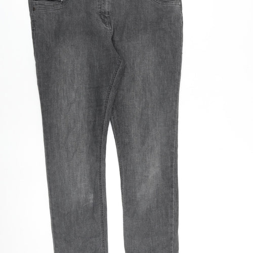 George Womens Grey Cotton Skinny Jeans Size 16 L30 in Slim Zip