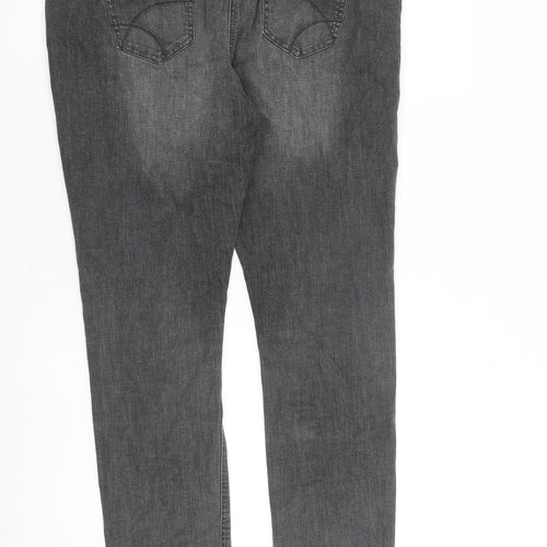 George Womens Grey Cotton Skinny Jeans Size 16 L30 in Slim Zip