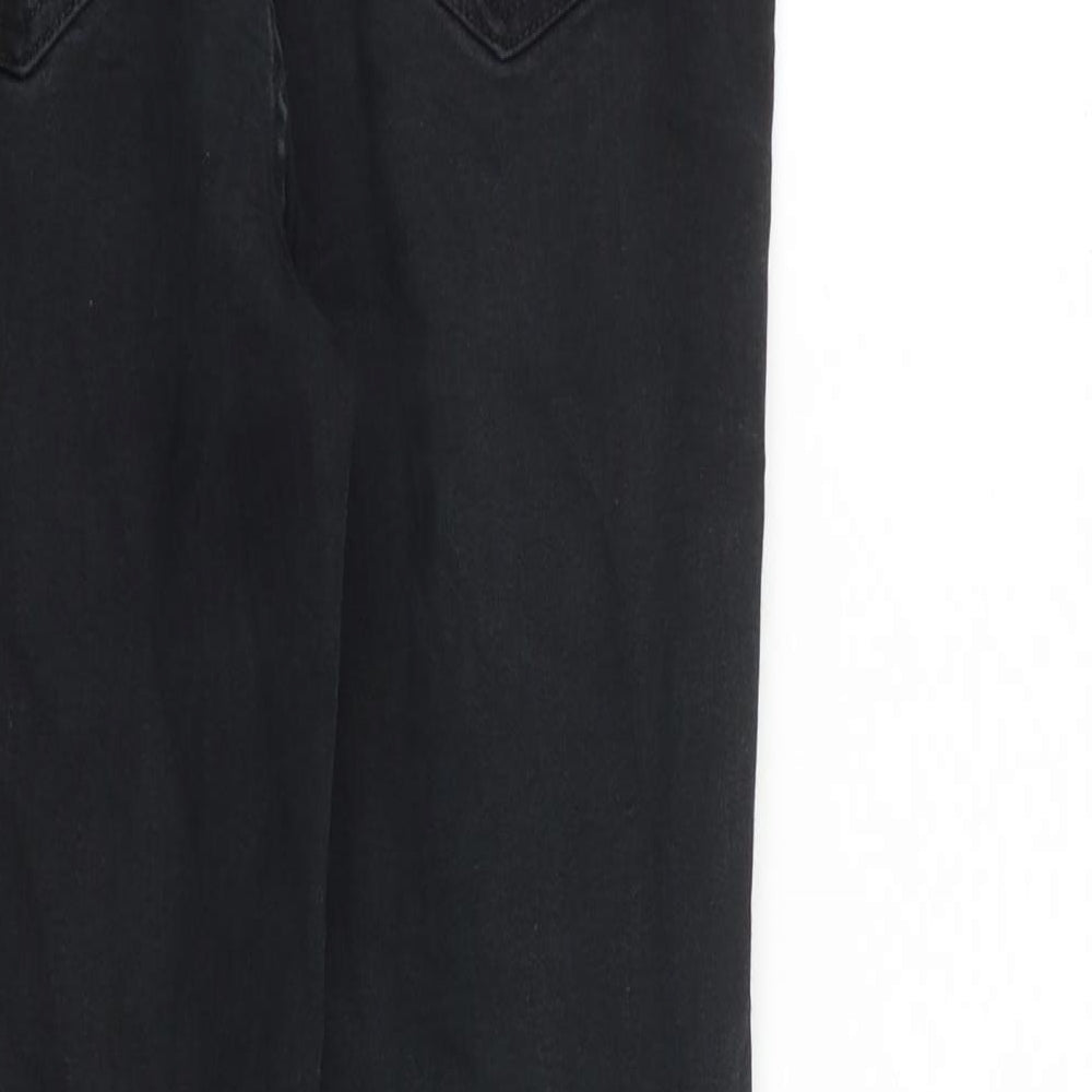 New Look Womens Black Cotton Skinny Jeans Size 10 L26 in Slim Zip - Raw Hem
